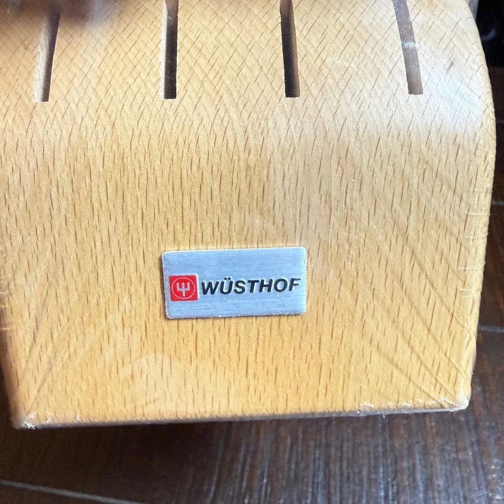 Wusthof Beechwood Knife Block Natural Wood 9-Slot Kitchen Counter Storage NEW